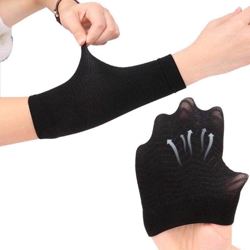 Zittop 1 Pairs Slimming Arm Sleeves Arm Elastic Compression Arm Shapers Sport Arm Shapers for Women (Black) - Image 4